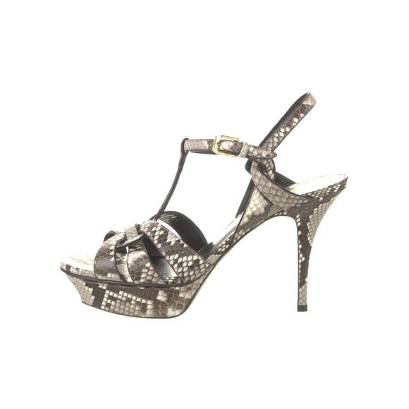Saint Laurent Tribute 75 Python Platform Ankle Strap Heels Sandals Size 40 - Picture 1 of 7